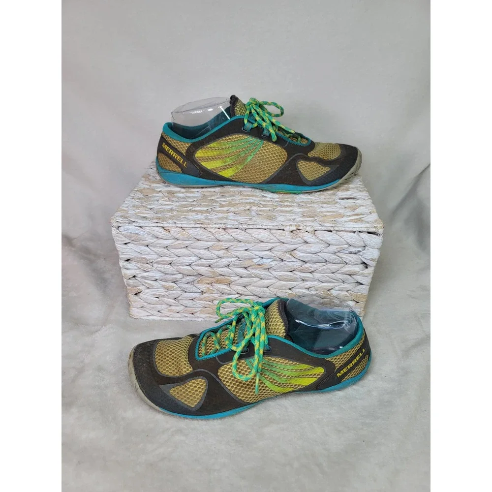 Merrell Pace Glove 2 Barefoot Shoes Minimalist Womens 9 Trail Running Lemon Teal